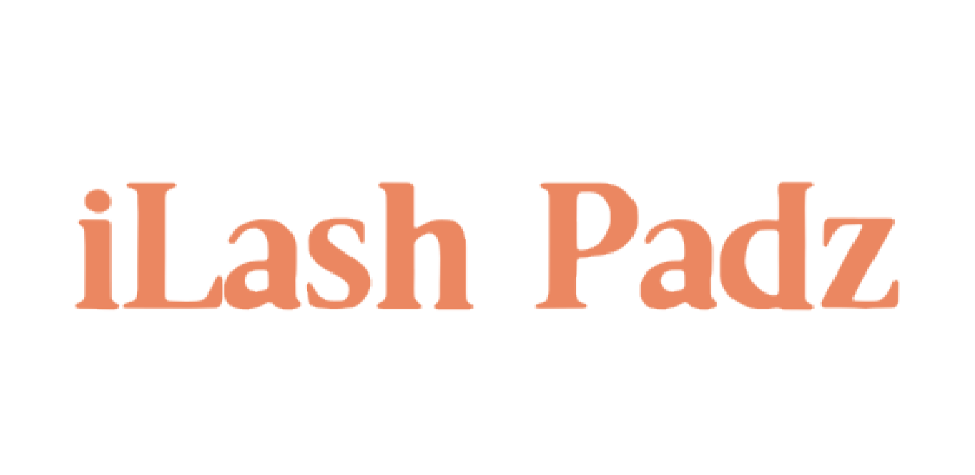 Orange “iLash Padz” logo on a white background