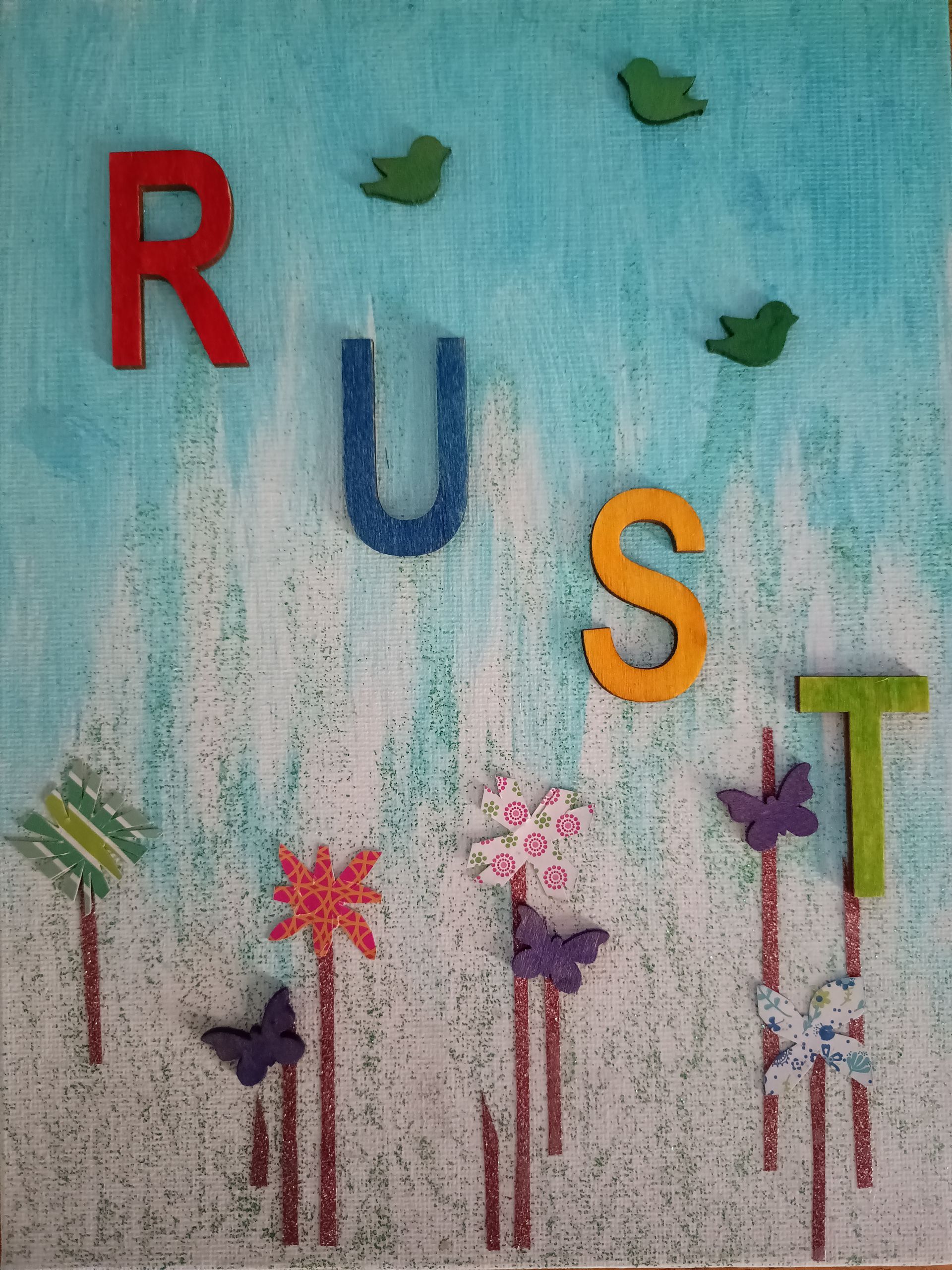 Collage, schilderij Rust