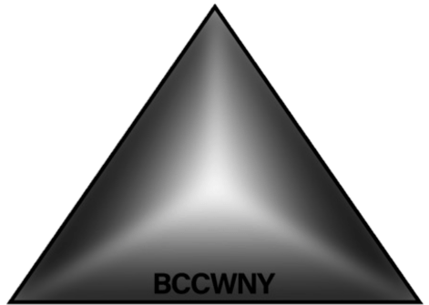 Black and white triangle with 