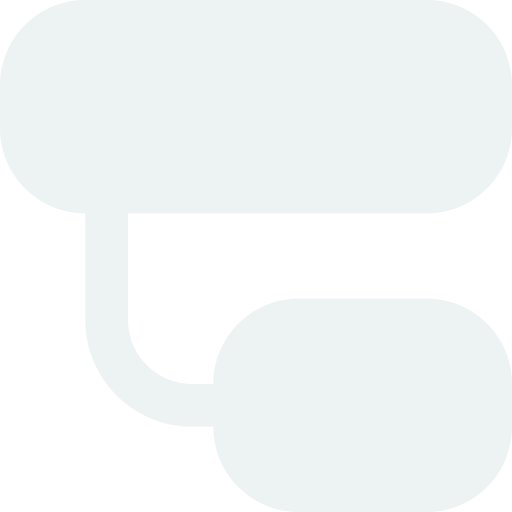 Dois retângulos arredondados cinza-claros conectados por uma linha curva.