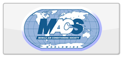 MACS logo featuring blue letters over a world map, with