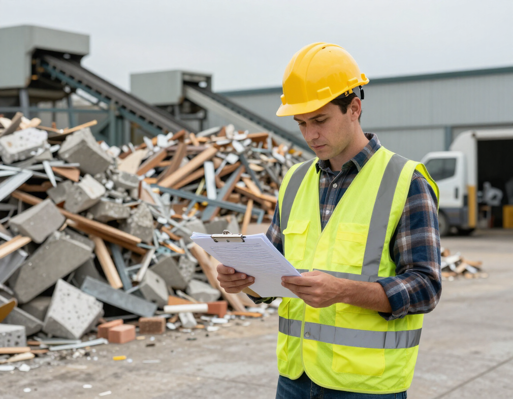 Responsabile di cantiere con documentazione certificata smaltimento rifiuti