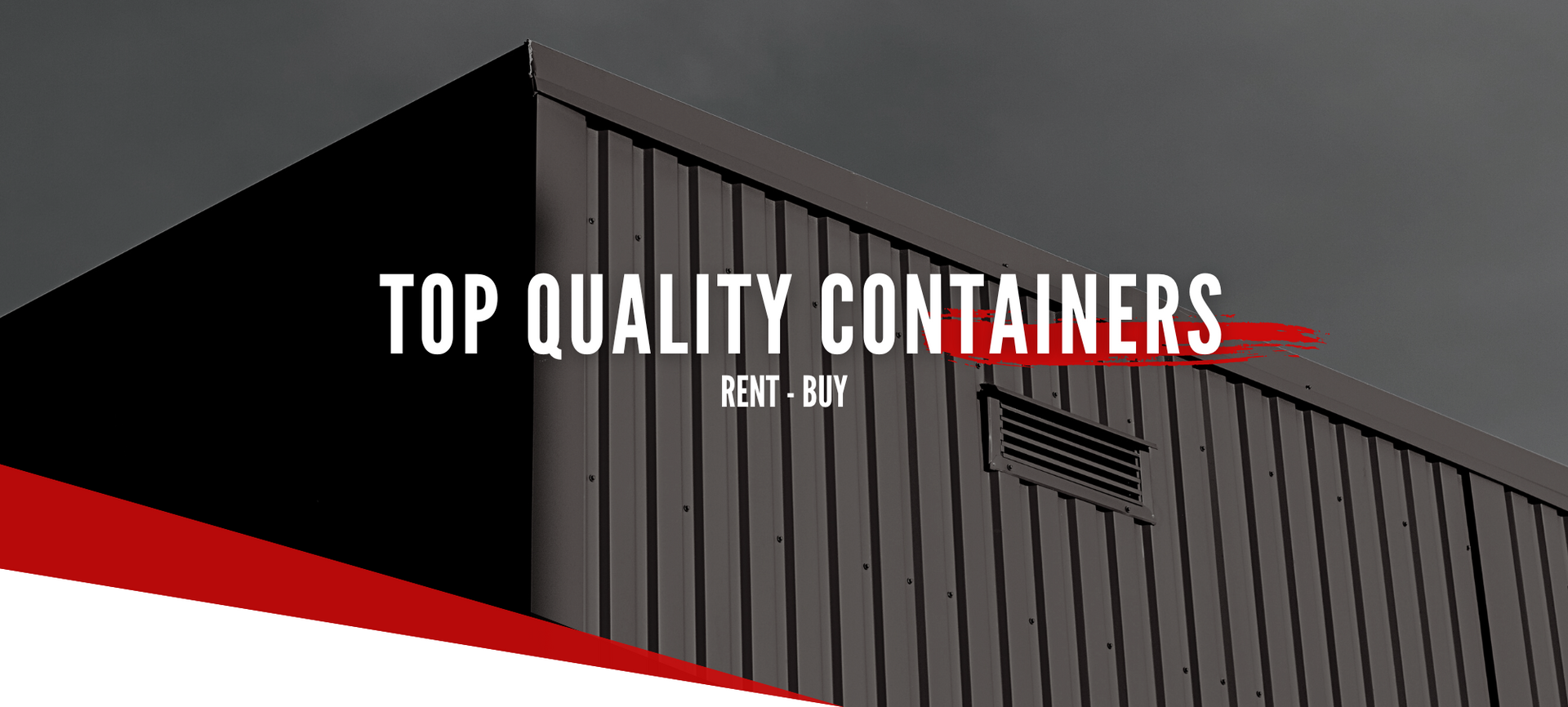 A banner showing a corrugated metal container wall with the text 