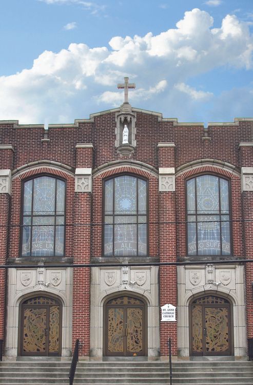 Exterior of St Anne Catholic Church Lancaster, PA