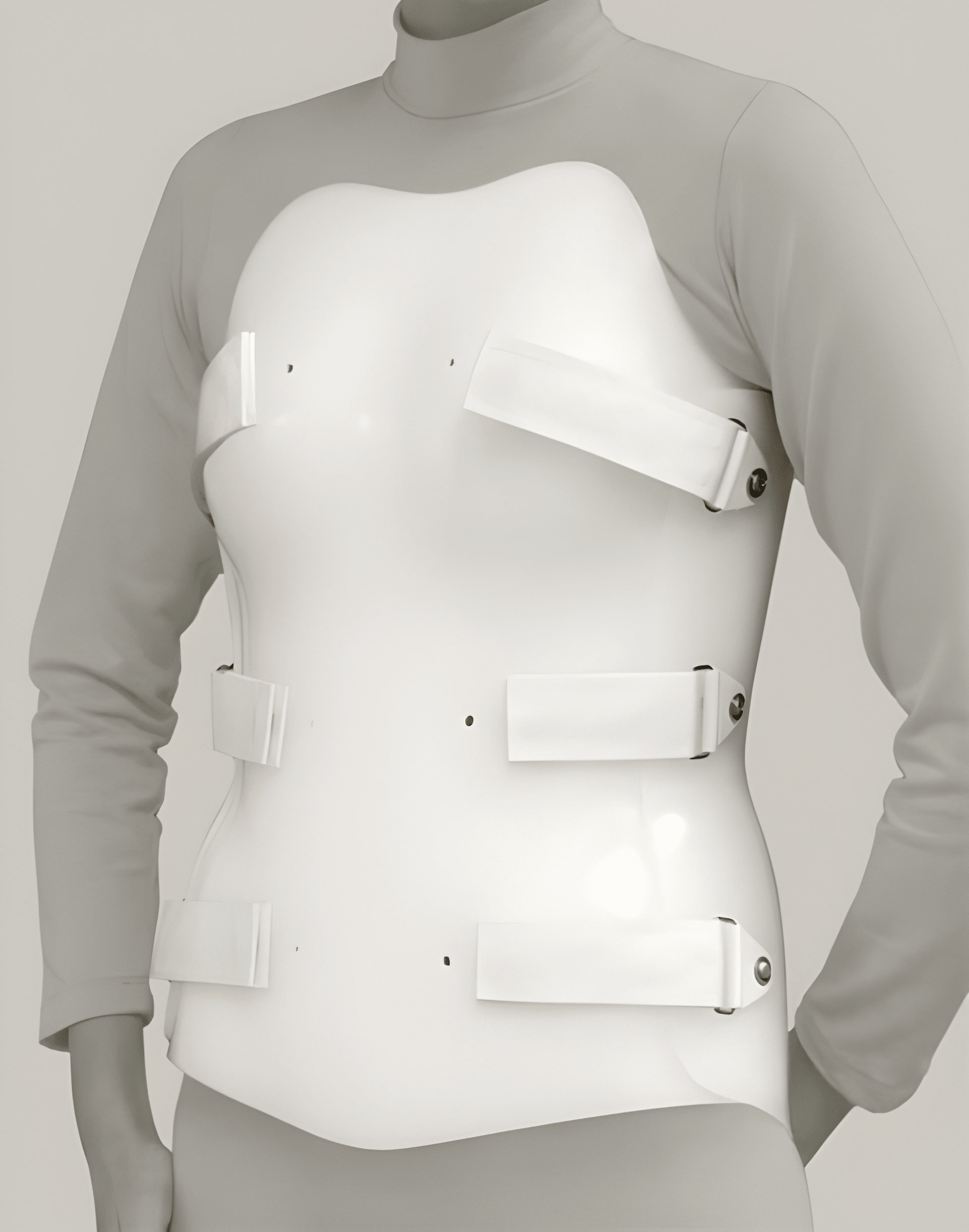 Bi-valve Thermoplastic Orthosis brace on his back near Lawrenceburg, Indiana (IN) & Edgewood, Kentucky (KY)
