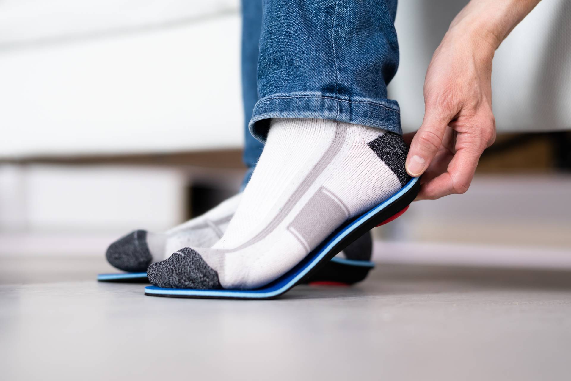 A person being fitted for orthotic device near Edgewood, Kentucky (KY) and Lawrenceburg, Indiana (IN)