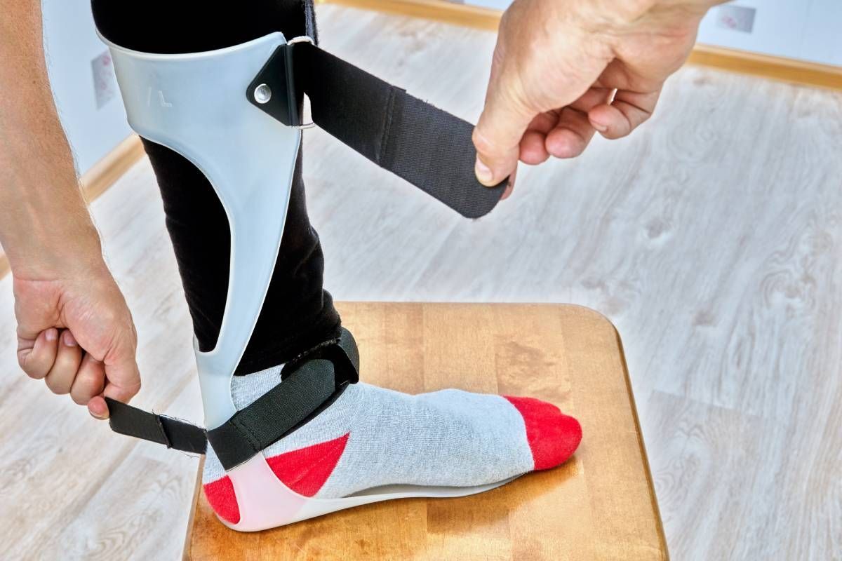 A patient with an AFO, a ankle-foot orthotic, near Edgewood, Kentucky (KY) and Lawrenceburg, Indiana (IN)