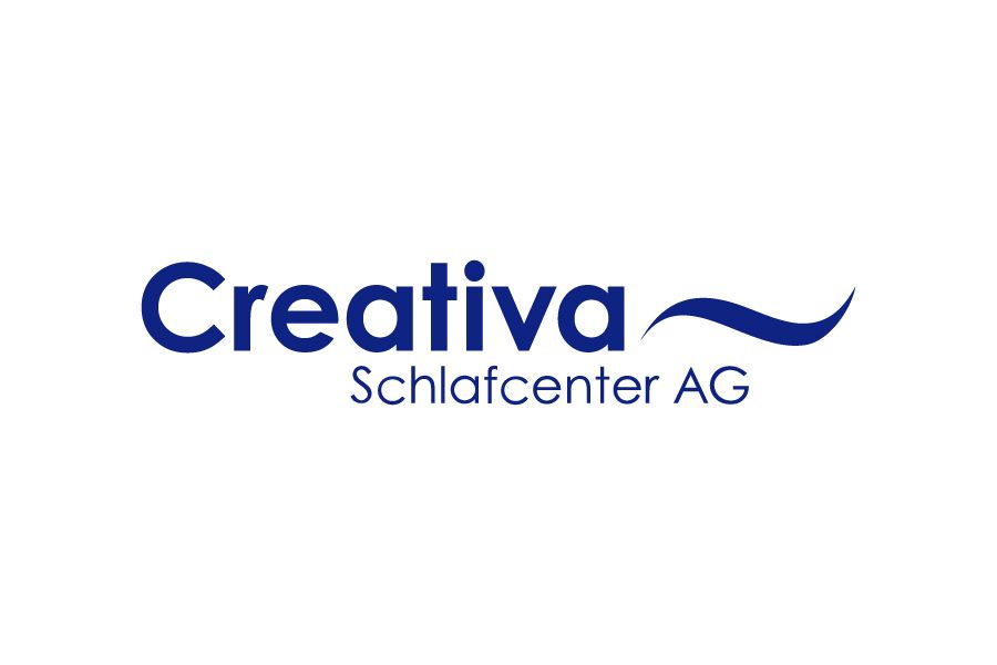 Ein blaues Logo eines Schlafcenters