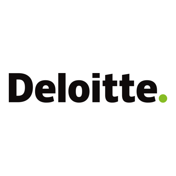 Deloitte logo in black text with a small green dot on a white background