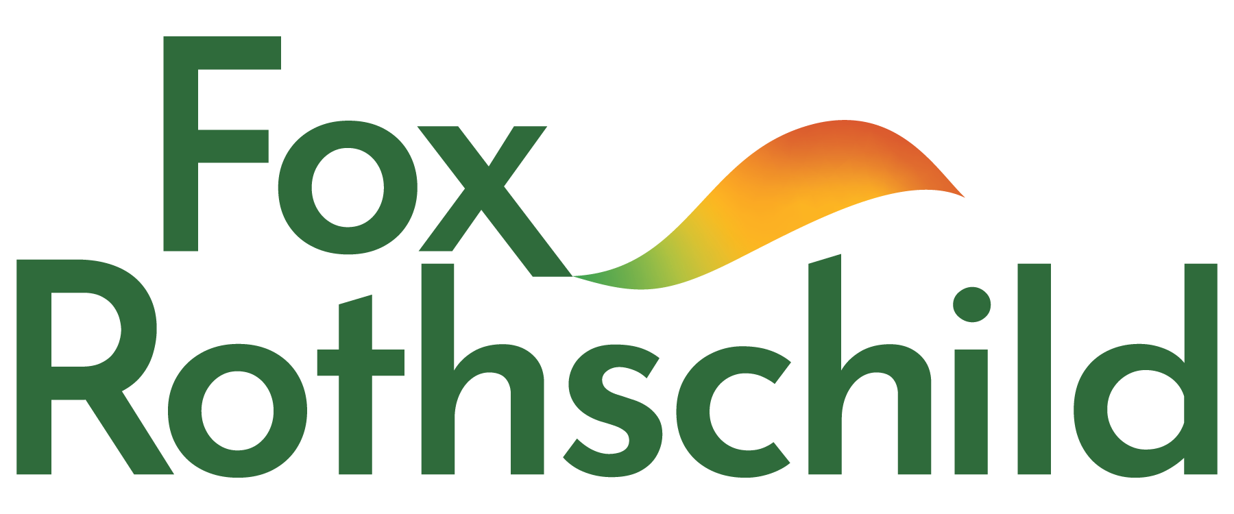 Fox Rothschild logo in dark green with orange swoosh above the text