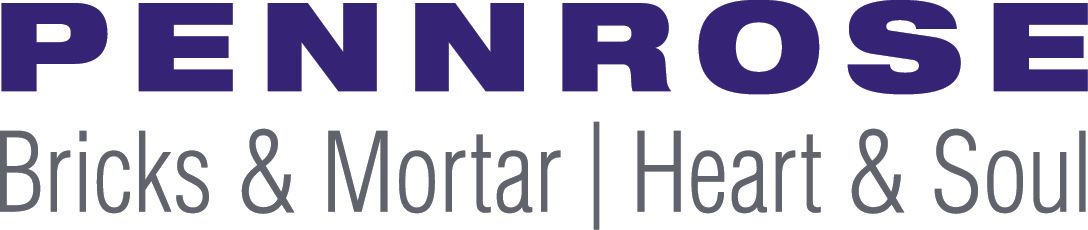 Pennrose logo with purple “PENNROSE” text and gray tagline: “Bricks & Mortar | Heart & Soul”