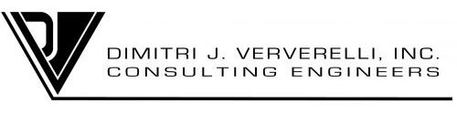 Dimitri J. Veverelli, Inc. Consulting Engineers logo with stylized black “V” and text on white background