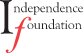 Independence Foundation logo with black text and a red stylized “f” icon