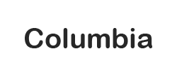 Columbia text on a white background.