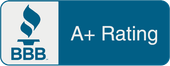 BBB A+ Rating badge in blue and white