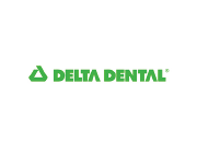 Delta Dental logo with a green triangle and text.