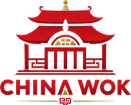 Red and gold Chinese-style pagoda logo above the words “CHINA WOK”