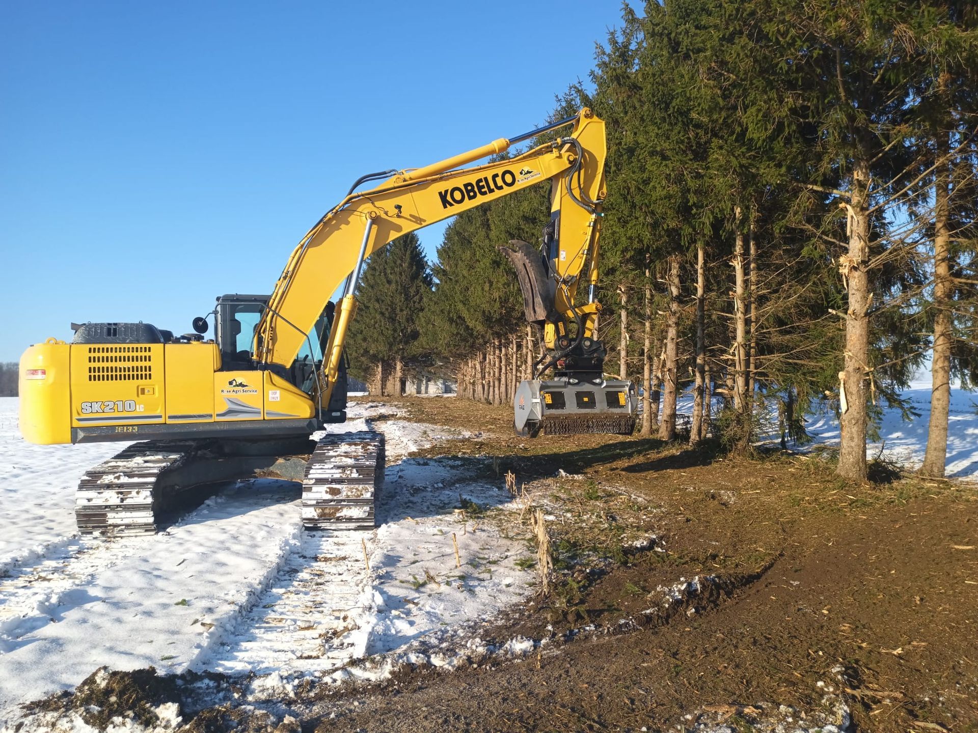 excavator and mulcher