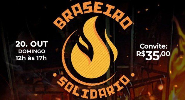 Um cartaz para um evento de caridade chamado braseiro solidario