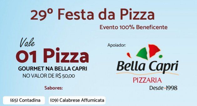 Um cartaz de uma pizzaria chamada bella capri