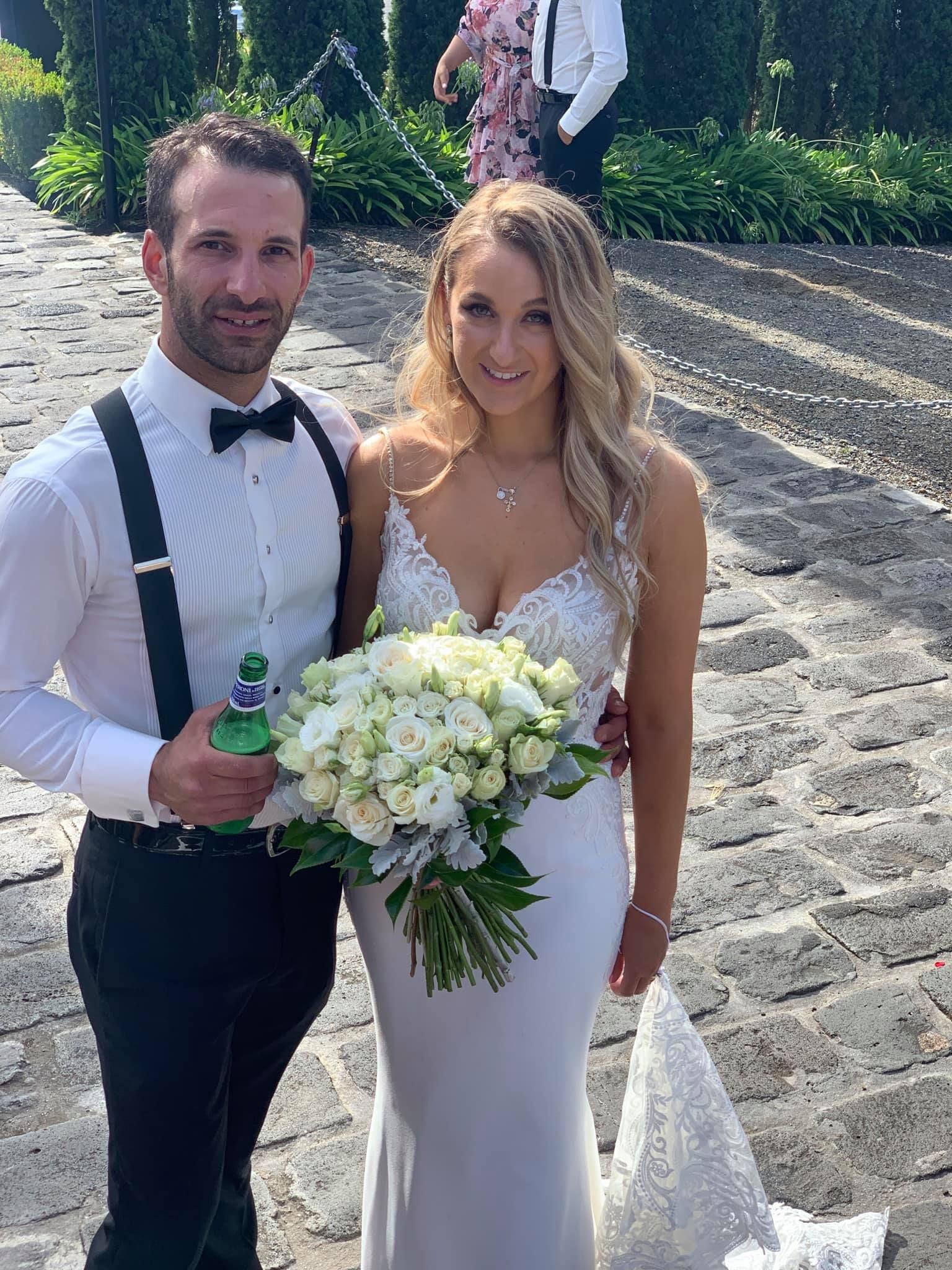 Happy Couple Wedding Photo — Bonanno's Menswear in Fairy Meadow, NSW