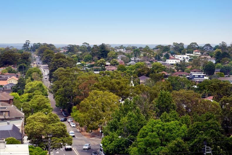 An Aerial View of a City With Lots of Trees and Houses — Bonanno's Menswear in Sutherland, NSW
