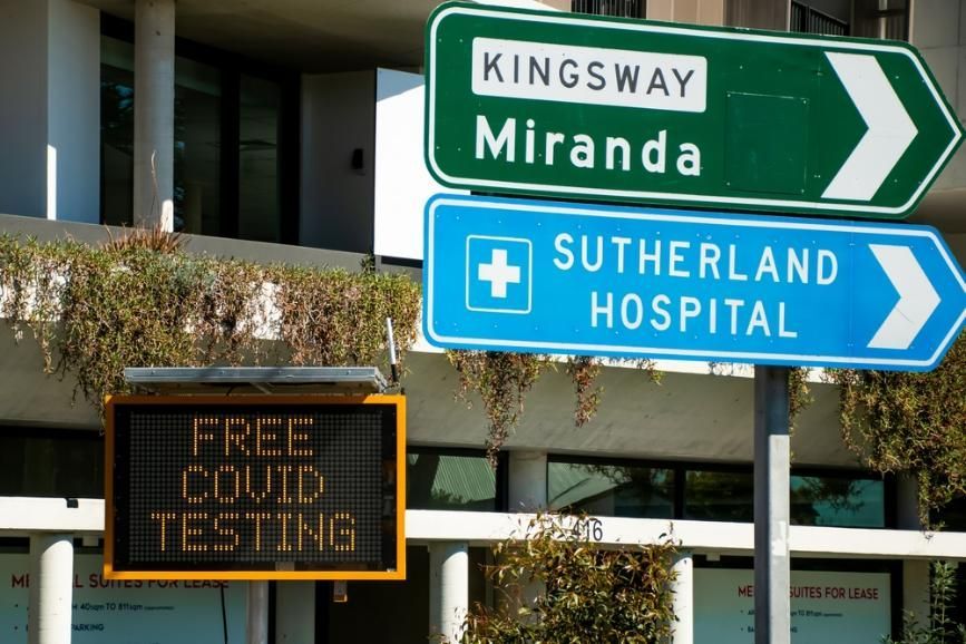 A Street Sign for Kingsway Miranda and Sutherland Hospital — Bonanno's Menswear in Sutherland, NSW