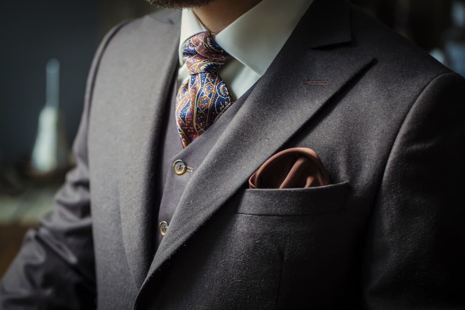 A Man in a Suit and Tie With a Pocket Square in His Pocket — Bonanno's Menswear in Shellharbour, NSW