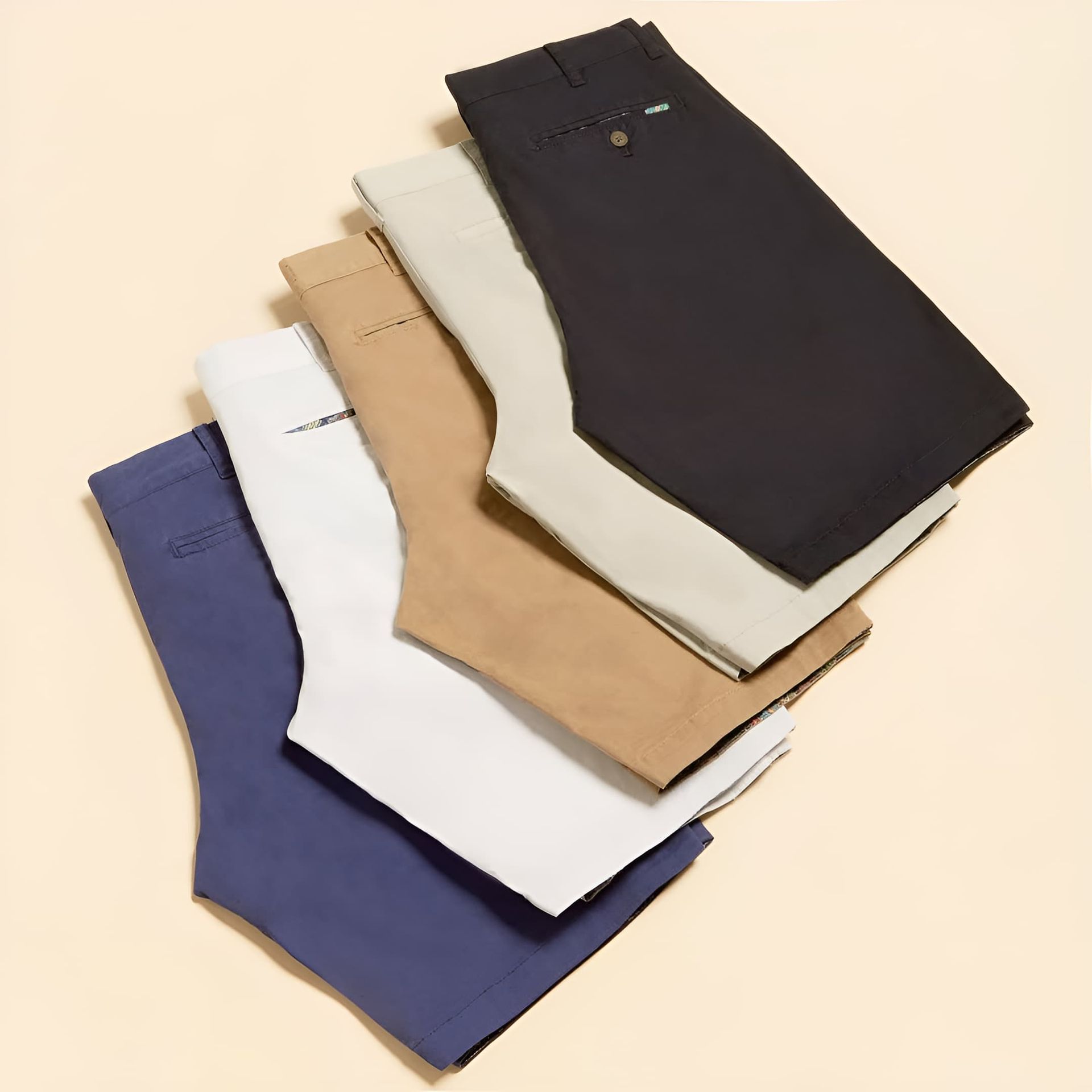 A Stack of Different Coloured Shorts on Top of Each Other — Bonanno's Menswear in Heathcote, NSW