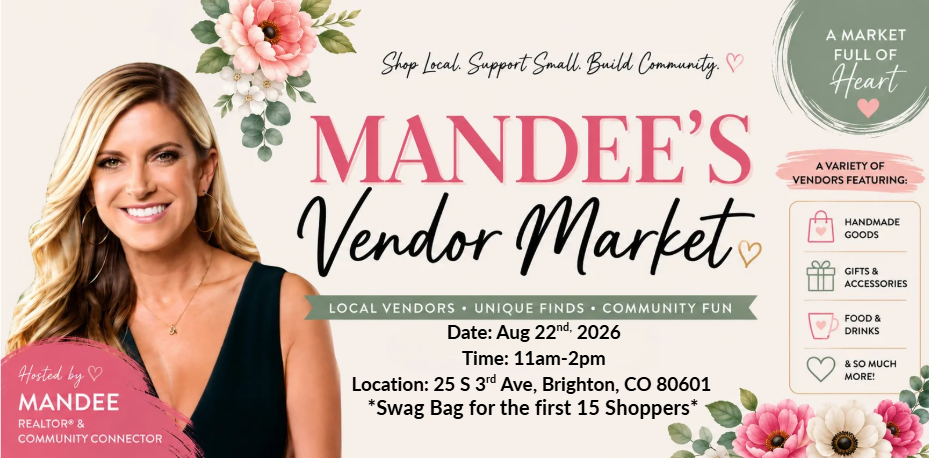 Mother’s Day Market flyer with pink flowers and event details on a white background