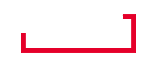 Graphique rouge en forme de bloc avec une ligne horizontale et deux lignes verticales, ressemblant à un « U » avec une extension supérieure.