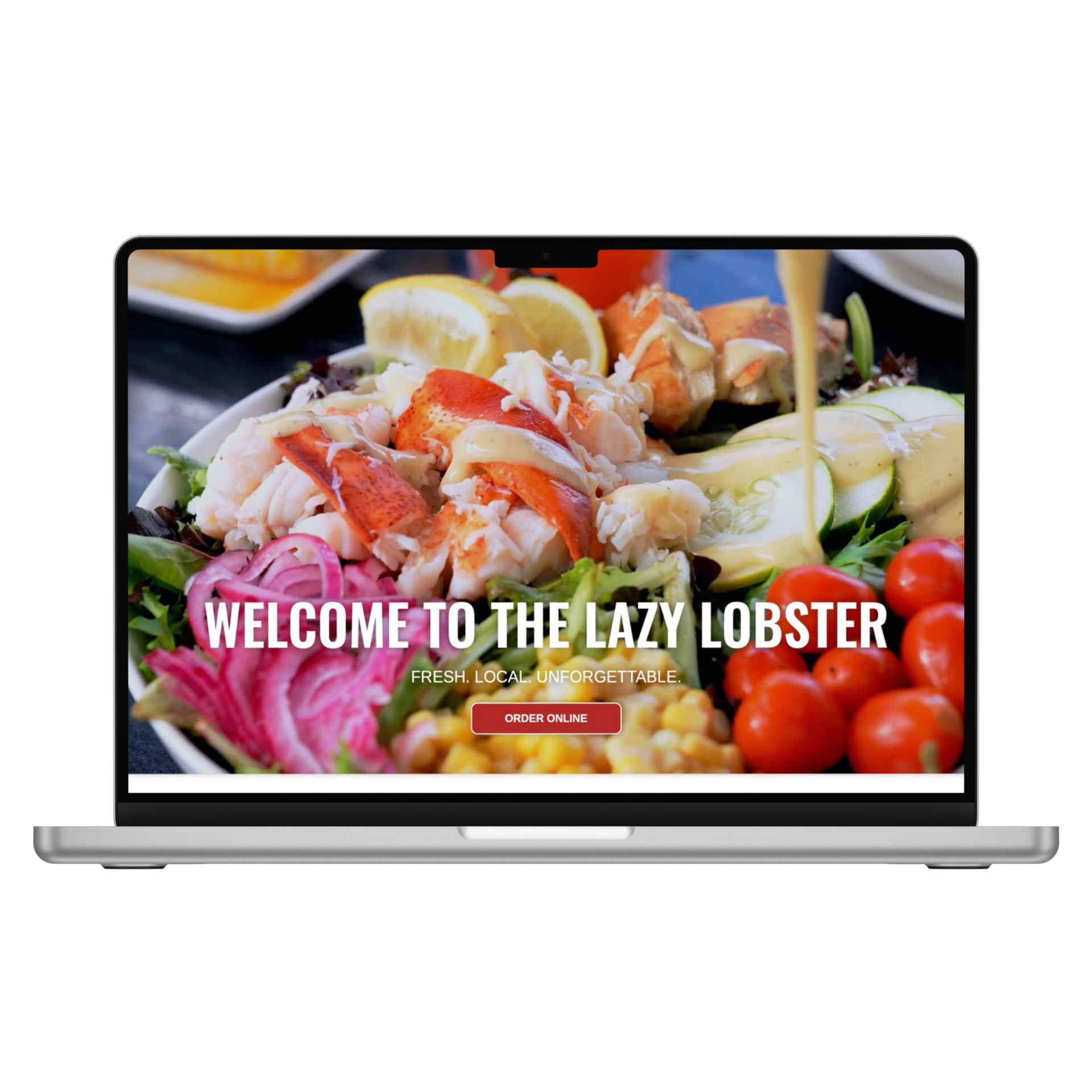 A laptop displaying a website for 