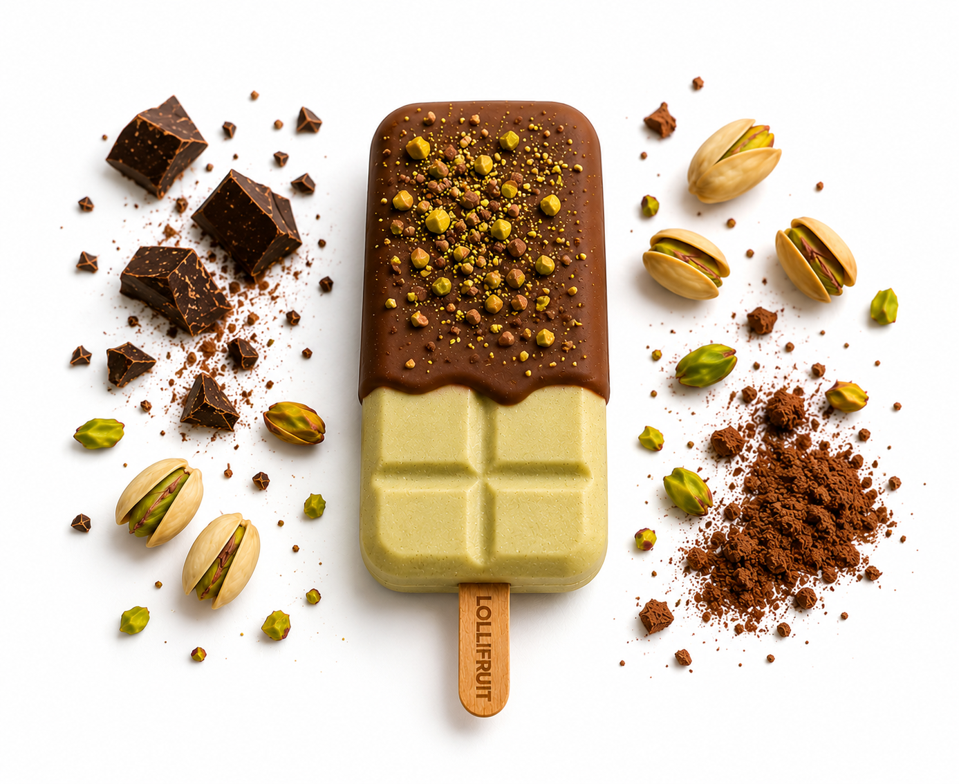 A lollifruit ice cream bar with sprinkles on it