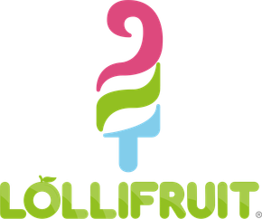 A lollifruit logo with a swirl in the middle