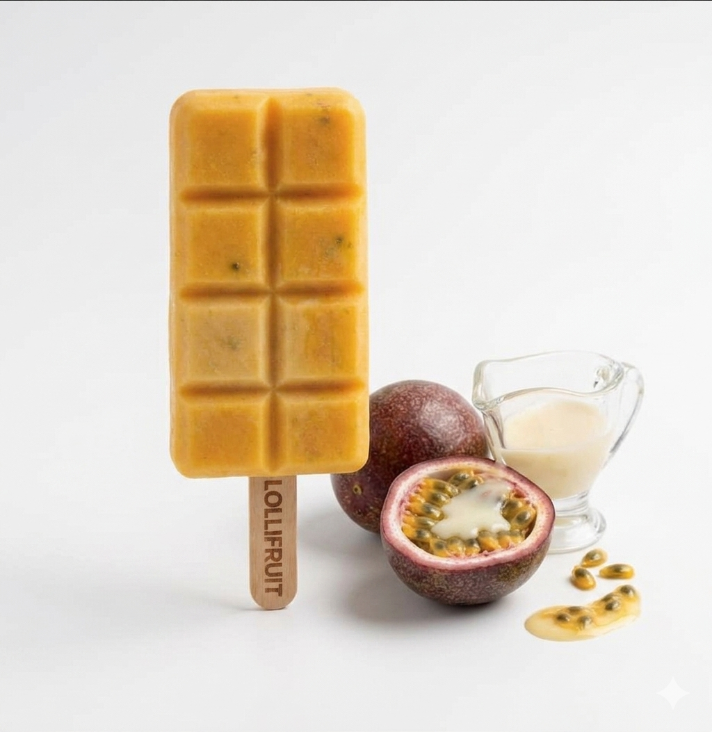 A yellow ice cream bar with a slice taken out of it.