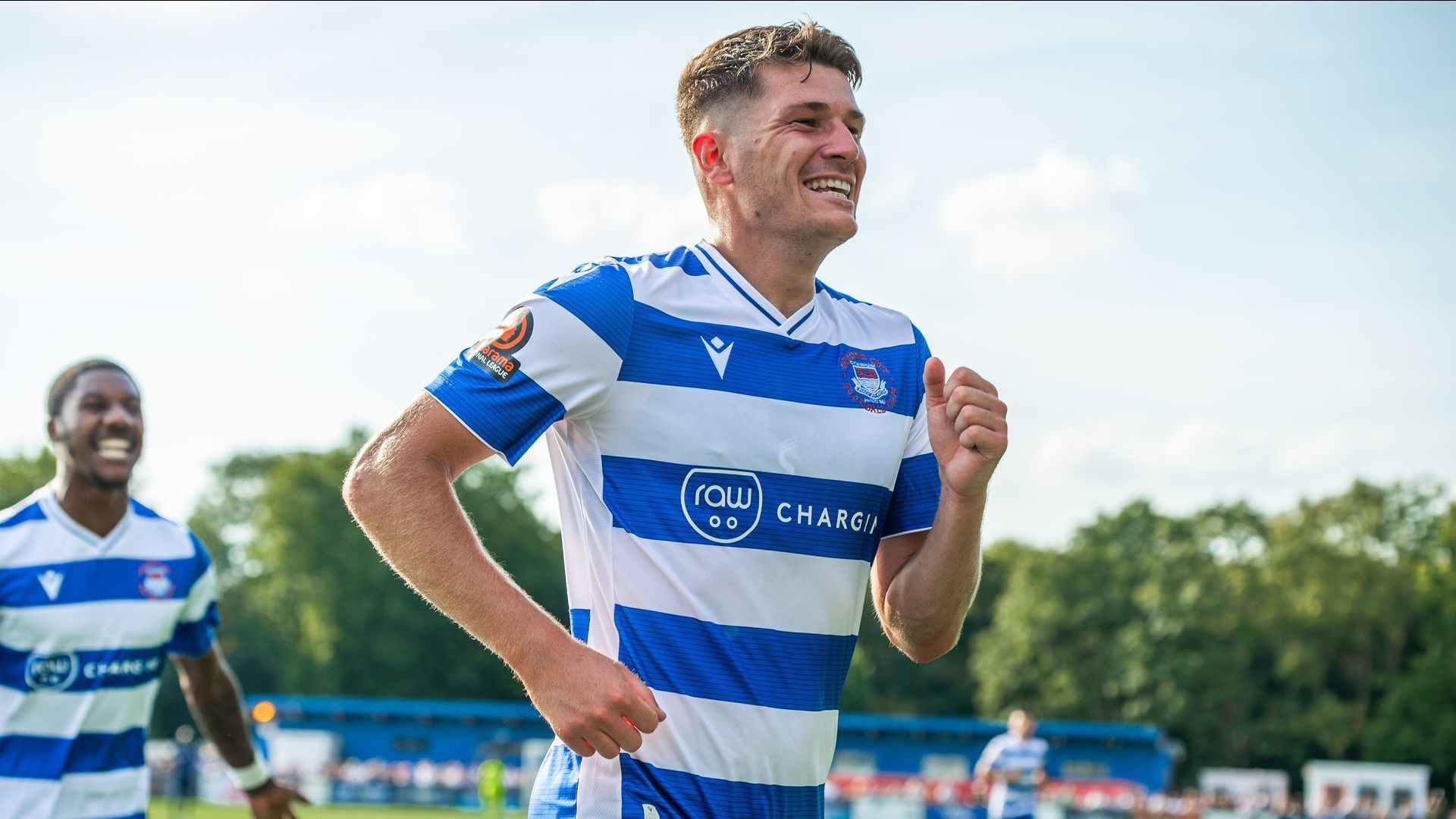 Josh Ashby celebrates after scoring against Hartlepool United earlier this season.