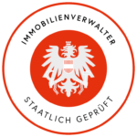 Ein roter Kreis mit einem weißen Adler in der Mitte.
