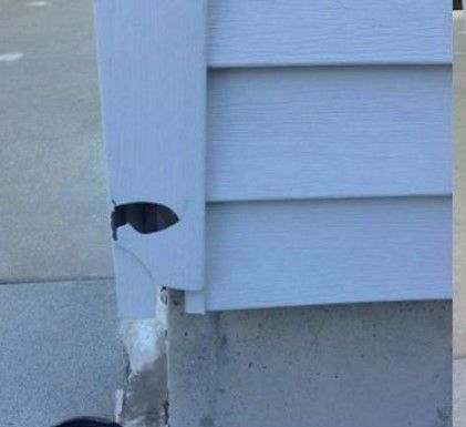 A photo of vinyl siding corner