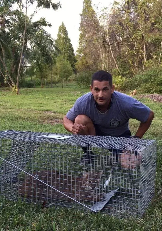 angel cortes with a cage