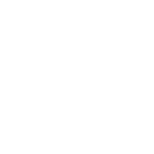 White Logo for Gibson Creek Apartments featuring a stylized river graphic over a blue and brown house shape on white.