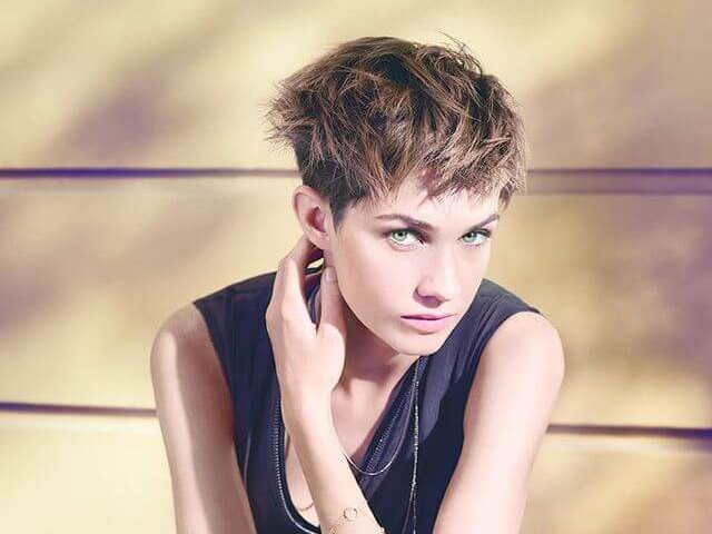 Lady with a short haircut - Corkin + Friends Expert Hairdressers Christchurch