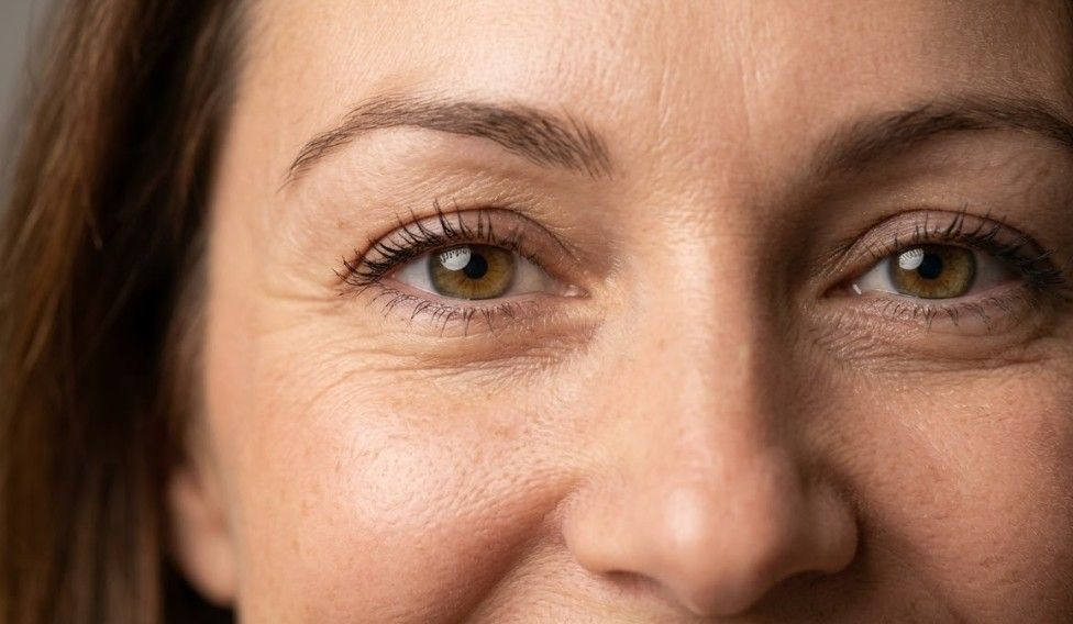 Expression showing preserved facial movement and softened crow's feet lines following anti-wrinkle treatment in Nottingham