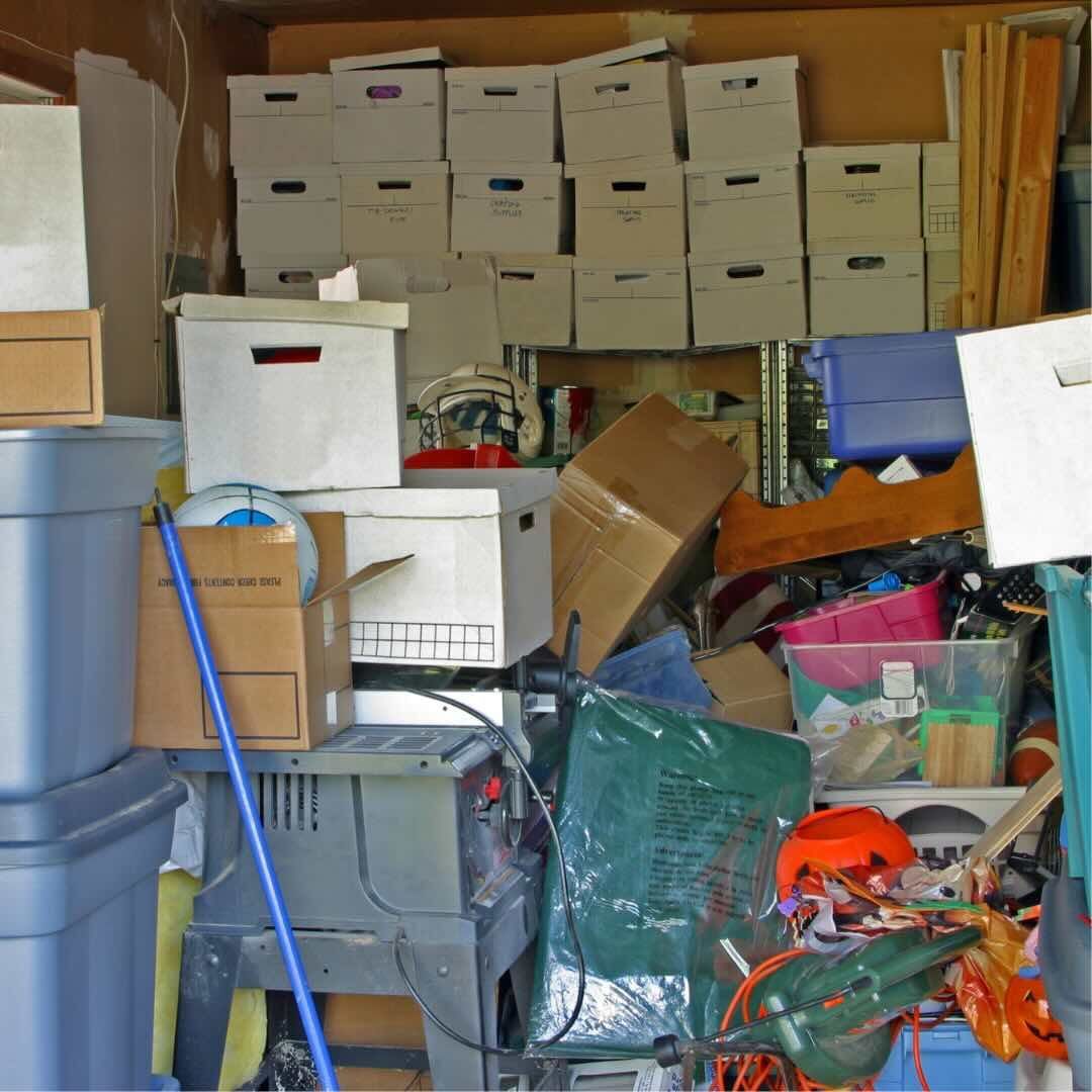 Ugly Austin garage clutter.