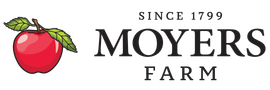 Moyers Farm logo with a red apple and green leaves, “Since 1799” text above