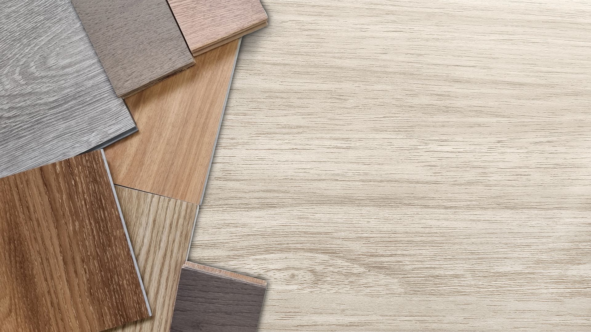 A variety of wood samples for flooring