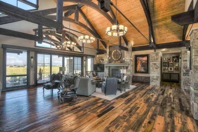 Beautiful hardwood floors beneath a nice furniture arrangement
