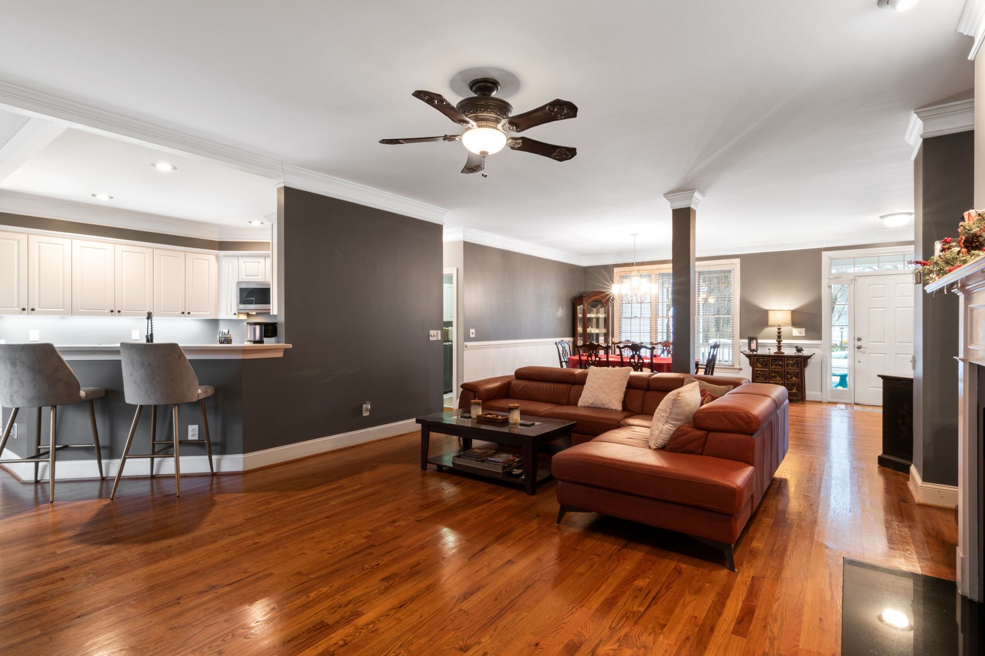 A beautiful home with hardwood floors and open floor plan