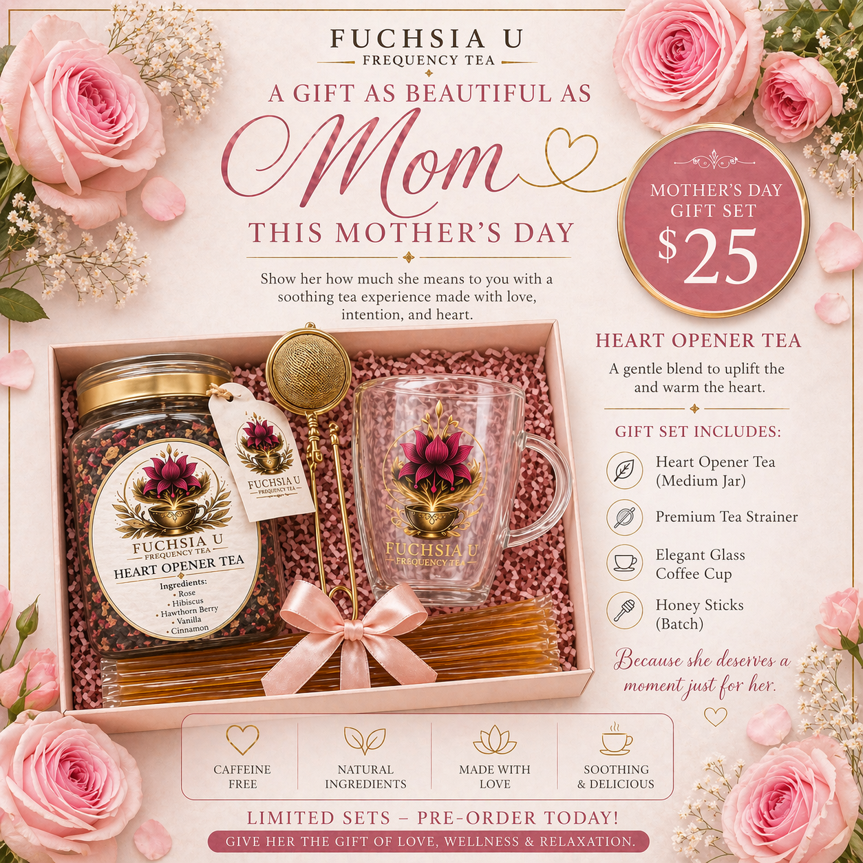 Fuchsia U Heart Opener Gift Set