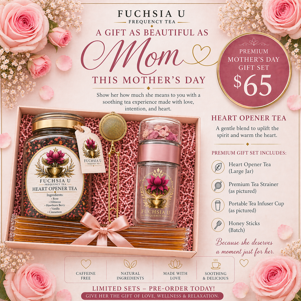 Fuchsia U Heart Opener Gift Set