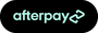 Afterpay logo on a black rounded rectangle, white lowercase text with teal icon